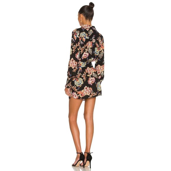 ELLIATT Floral Independence Mini Shirt Dress in Black Multi size Xsmall - Picture 3 of 15